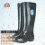 上海牌高筒雨鞋防酸防碱防滑防水耐磨工地劳保雨靴SH707 黑色橙底 39