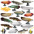 Oenux玩具鱼认物儿童假鱼仿真海洋淡水鱼模型动物三文食人金枪咸鱼水母 M-1469大马哈鱼