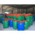 360L铁质制环卫挂车户外垃圾桶带盖大铁桶号圆铁皮垃圾桶 标准1.6厚绿轮