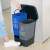 四分类垃圾桶垃圾分类垃圾桶带盖大号干湿脚踏商用客厅公共场合厨 蓝色 15L.蓝.可回收物