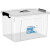 纳仕徳 WSC0004 透明储物箱加厚大号整理箱手提收纳箱防水防潮塑料箱 80L
