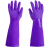 家务洗碗刷碗洗衣加绒保暖防水长胶手套工作耐磨加厚加长橡胶胶皮 紫色40cm(10双) XL