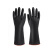 久匀 耐酸碱工业手套橡胶手套实验室加厚劳保手套 黑色一双 35cm