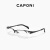 CAPONI专业配近视商务眼镜男士防雾防蓝光辐射有度数纯钛半框镜架23603 镜框+1.67防雾镜片【0-800度】