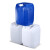 带内盖塑料小方桶密封扁桶耐酸碱化工桶加厚实验室废液桶专用收集 20L蓝色-A款(加厚耐酸碱)