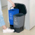 垃圾分类垃圾桶双桶商用大号厨房厨余带盖二合一户外三分类 60L蓝灰(可回收.其他)加厚款