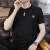 吉普盾（JPDUN）2024年新款暗纹t恤男短袖夏季高端烫钻冰丝圆领体恤凉感丝滑半袖 黑色 2XL140-155斤