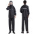 尔苗分体式雨衣套装时尚反光雨衣劳保防汛雨衣黑双层雨衣+雨裤XL