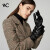 VVC手套女骑行手套加绒户外保暖手套全掌触屏加厚防寒手套 时尚黑（女款）