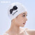 洲克（ZOKE）硅胶泳帽女可爱卡通防水游泳帽长发护耳游泳帽子 白色 蝴蝶结 623503212