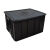 千石促销周转箱黑色塑料静电胶框箱物料盒托盘带盖分格隔板刀卡 03#平口盒