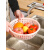洗菜篮塑料圆形家用厨房大号蔬菜沥水篮三件套镂空水果盆配 [中小号]蓝色(1个装)