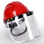 电焊面罩安全帽支架防护pvc面屏打磨防冲击透明罩高清防风防飞溅 茶色面屏