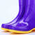 汇特益HT-3294 女士PVC高筒防滑防水雨鞋 耐磨劳保纯色雨靴 329茄色配加绒棉套 38码