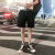 九牧王（JOEONE）联名牛仔短裤男夏季薄款2024新款韩版潮流宽松直筒百搭ins 黑色 S
