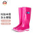 上海牌雨鞋女士高筒舒适PVC耐磨防滑防汛劳保工业防护耐腐蚀耐酸碱食品加工鞋SH333 梅色 37