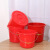 臻安心 红色手提塑料桶收纳清洁圆形水桶学生桶学校工地 10L（图标可定制）
