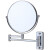 高磁浴室镜子挂墙 洗手台卫生间镜子 双面放大折叠伸缩化妆镜壁挂 方底银8寸(打孔/免打孔双用)