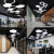 六边形造型吊灯led创意个性蜂巢组合办公室网咖健身房工业风灯具 空心-黑框-50cm