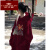 俞兆林（YUZHAOLIN）卫衣女春秋新款品牌正肩美式酒红色连帽加厚港味复古上衣外套母亲 黑色 M
