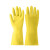 贸正（MaoZheng） 乳胶防护手套  餐饮洗碗洗衣服家务防水防滑耐磨橡胶皮劳保手套 黄色S码
