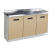 绚帆 厨房不锈钢简易橱柜置物架小户型收纳灶台柜一体碗橱柜家用厨房 120cm长 左-单盆(带盆)