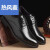 热风麦（REFENGMAI）男士真皮皮鞋韩版商务系带休闲潮流透气英伦黑色内增高正装男鞋子 黑色 40