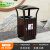 定制适用于户外垃圾桶不锈钢防腐木边单桶室外环卫分类垃圾箱小区 MX-D4808 咖啡色木条