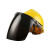 定制电焊面罩配安全帽式焊工防护面具防烤脸护脸全脸焊头戴式焊帽 (透明)面罩+黄色安全帽