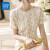 真维斯（JEANSWEST）连衣裙夏季法式蕾丝短袖2024小清新高级感显瘦气质收腰裙白色S