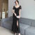 MGJO洗浴中心足疗按摩工装女技师工作服连衣裙新款复高端晚礼服裙 黑色 5945款 XL