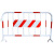 飓程 铁马护栏 道路交通施工移动临时围栏 警示隔离栏 红白带牌-1.2*2m 单位：件