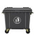舒蔻（Supercloud）加厚物业公用室外环保分类塑料带盖户外垃圾桶大容量 黑色1100L