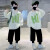 彩选男童套装春秋装新款两件套男孩衣服学生韩版春秋季儿童卫衣 绿色 130