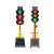 Moody太阳能红绿灯交通信号灯可移动十字路口学校驾校交通警示灯 300-8型双箭头120瓦 升降立