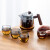 玻璃茶具套装 家用高硼硅耐冷耐热墨色透明木把茶壶茶杯功夫茶具