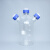 2000ml 废液瓶 HPLC 液相色谱流动相溶剂瓶 蓝色广口瓶 丝口试剂 2升 侧面2口溶剂瓶盖