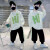 彩选男童套装春秋装新款两件套男孩衣服学生韩版春秋季儿童卫衣 绿色 130