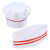 厨师帽子男厨师工作帽白色蘑菇帽餐饮布帽饭店帽厂回族帽圆帽 红边布船帽5个装