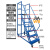 仓库登高车超市货架理货上货平台梯子可移动式踏步梯注塑机上料梯厂家定制 平台离地3.5米【0.9m宽】 蓝色