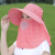 安巧象安巧象 帽子遮脸透气遮阳带面纱款夏季大帽檐防晒帽 橘粉色 
