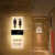 卫生间指示牌发光门牌定制男女洗手间标识牌厕所标志牌带灯WC提示 铝材拉丝金mdashA4女款铝材拉丝 20x10cm