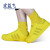 宏益飞 雨鞋套 便携雨鞋套 雨靴套 男女雨鞋套 防滑耐磨雨靴套 防雨靴套 黄色高筒 S(两双装)