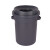 鲁识 加厚大号圆形桶塑料80L带盖带轮子底座120升清洁收纳桶白云垃圾桶 80L摇盖式垃圾桶(带底座)