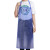 防水防油PVC围裙水晶点子塑胶透明长围腰水产罩 蓝色 PVC围裙1条装
