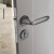 卧室磁锁具美式木灰色门把手执手分体锁室内极简房 铁灰色门锁