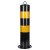 齐力安 钢管警示柱 道口标桩反光柱钢管立柱 防撞隔离柱 50cm加厚黑黄固定