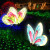 花园摆件仿真发光大蝴蝶雕塑户外园林景观草坪灯装饰园区夜光小品 HY1136-3带灯(小)