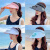 橙央太阳帽风扇可充电风扇帽防晒帽子女夏季空顶大檐遮阳帽显脸小太阳 蓝色 可调节