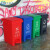 垃圾分类垃圾桶可拼接公共场合四色合一脚踏式脚踩厨余可回收 深蓝色 30L.蓝.可回收物